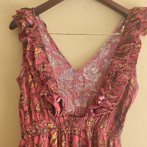 Tennis Red and Brown Sleeveless Maxi Dress with V-Neck Sundress - Picture 10 of 10